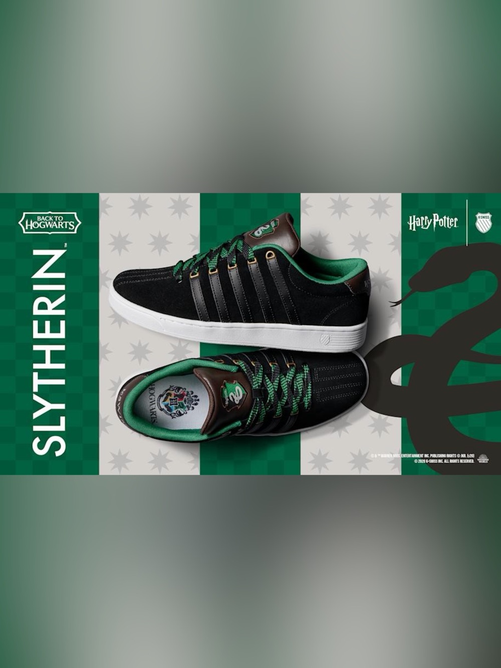 K-Swiss Slytherin Low-Top Sneakers women’s 7 Harry Potter Limited Edition